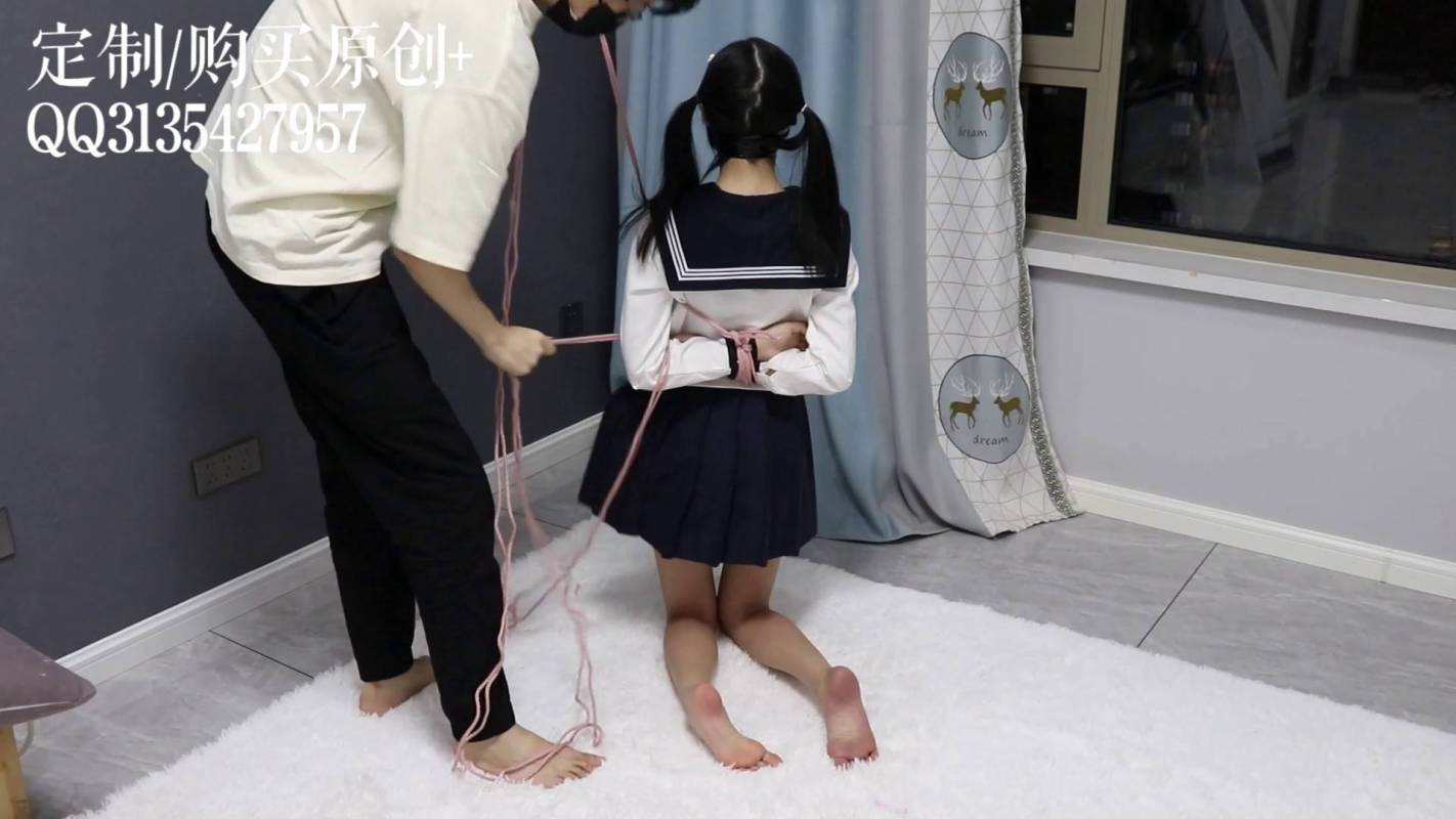咕咕精原创紧缚，绳艺驷马，双马尾JK雌小鬼茶茶全身被五花大绑kb！本影视可在线看！